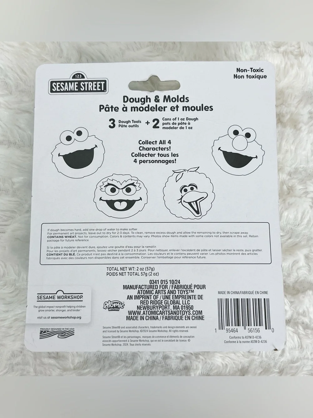 Sesame Street Dough & Molds Playset Non Toxic Elmo Cookie Monster 2 Cans